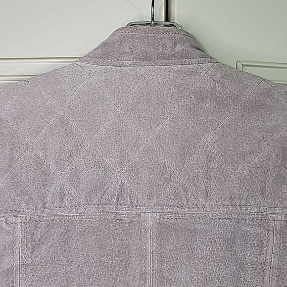 Suede Jacket by Ruff Hewn Gray Size Medium 2 Front Slit Pockets Zip Closure - Picture 5 of 6